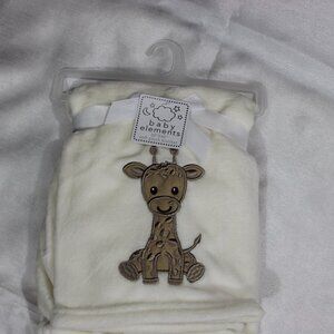 Baby Elements Plush Giraffe Baby Blanket 30” x 40” Soft Ivory Nursery Throw